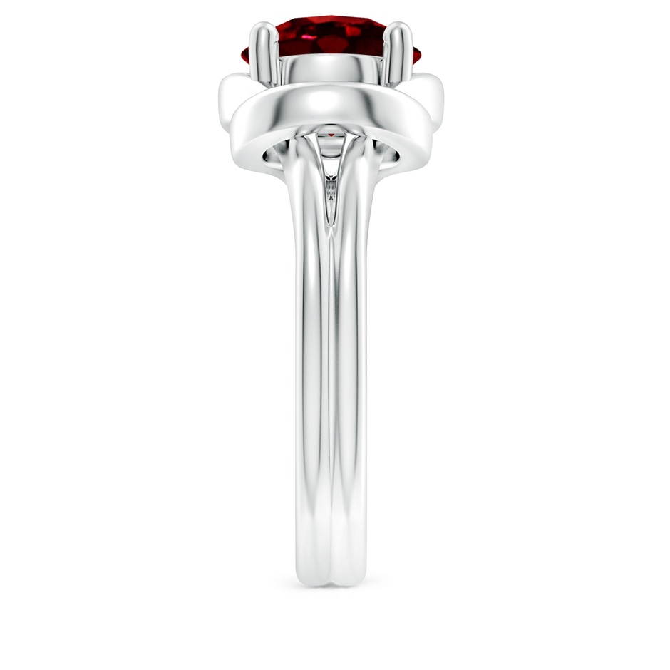 9mm AAAA Solitaire Ruby Infinity Knot Ring in White Gold side 299