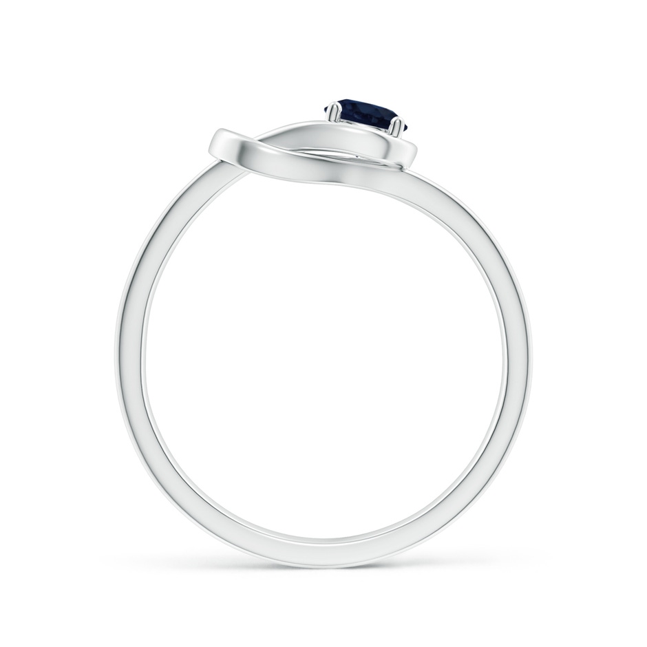 4mm A Solitaire Blue Sapphire Infinity Knot Ring in P950 Platinum side 199