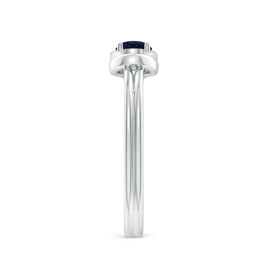 4mm A Solitaire Blue Sapphire Infinity Knot Ring in P950 Platinum side 299