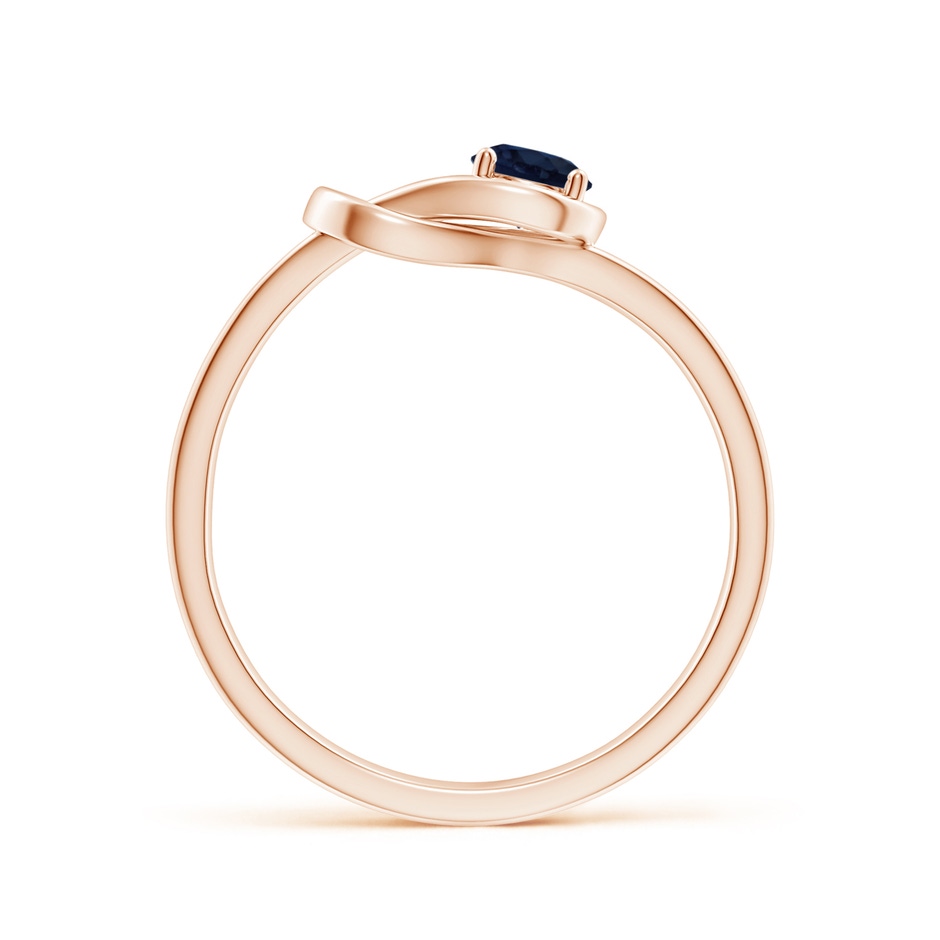 4mm A Solitaire Blue Sapphire Infinity Knot Ring in Rose Gold side 199