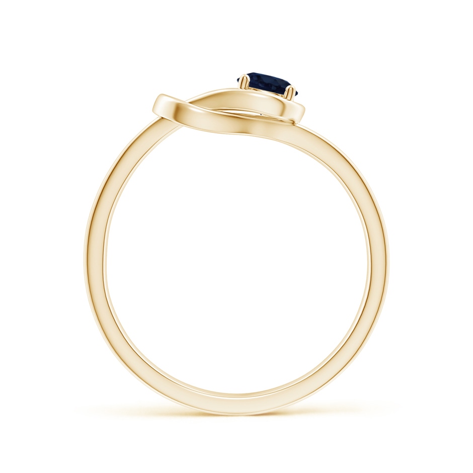 4mm A Solitaire Blue Sapphire Infinity Knot Ring in Yellow Gold side 199