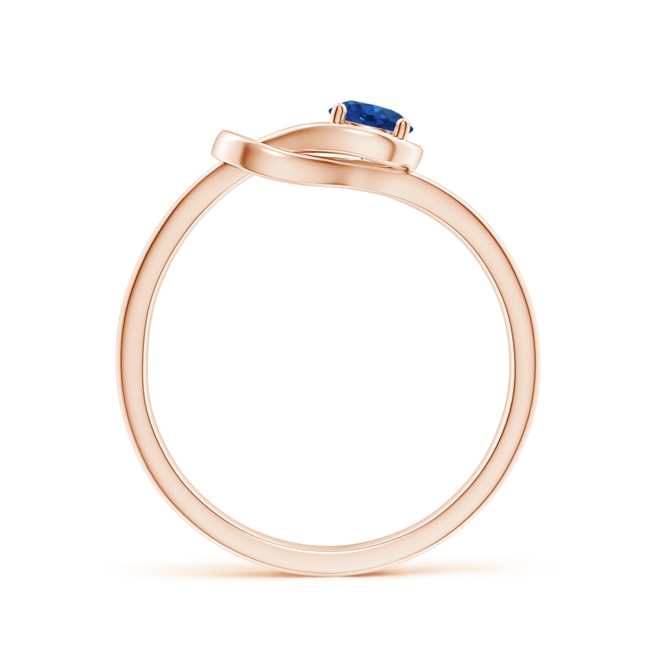 4mm AAA Solitaire Blue Sapphire Infinity Knot Ring in Rose Gold side 199