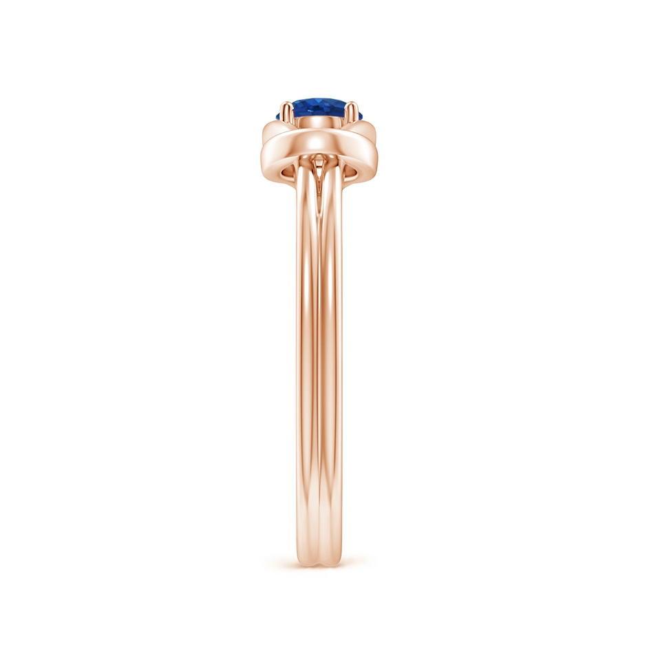 4mm AAA Solitaire Blue Sapphire Infinity Knot Ring in Rose Gold side 299