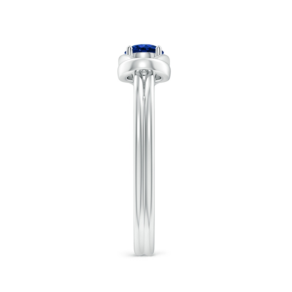 4mm AAAA Solitaire Blue Sapphire Infinity Knot Ring in P950 Platinum side 299