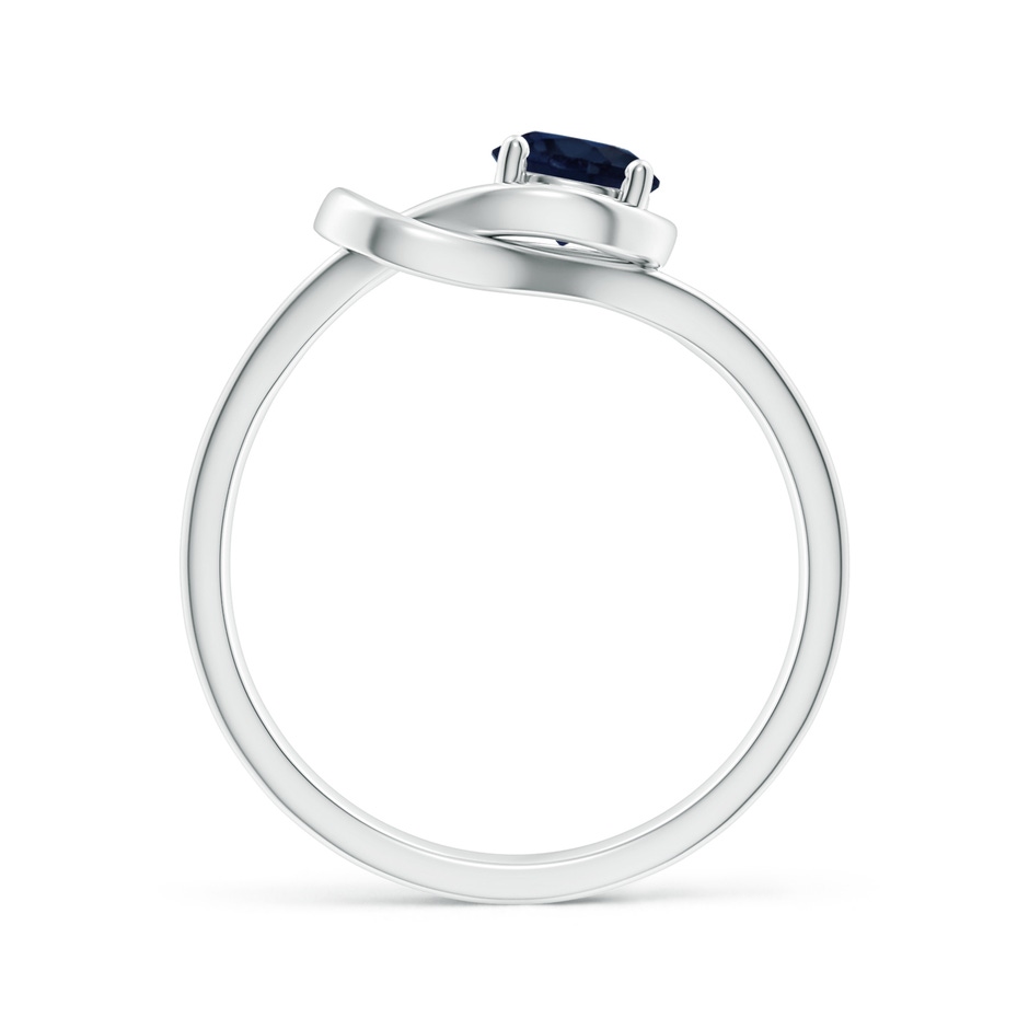 5mm A Solitaire Blue Sapphire Infinity Knot Ring in P950 Platinum side 199