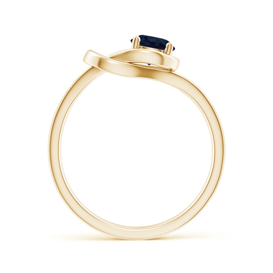 5mm A Solitaire Blue Sapphire Infinity Knot Ring in Yellow Gold side 199