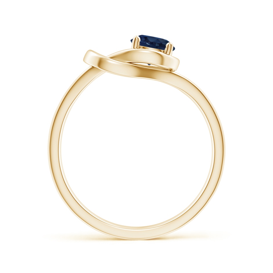 5mm AA Solitaire Blue Sapphire Infinity Knot Ring in Yellow Gold side 199