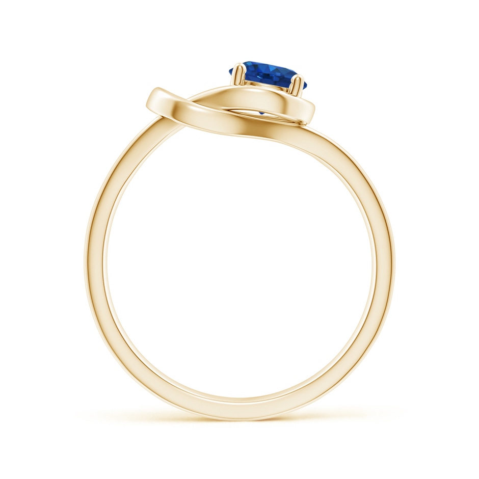 5mm AAA Solitaire Blue Sapphire Infinity Knot Ring in Yellow Gold side 199