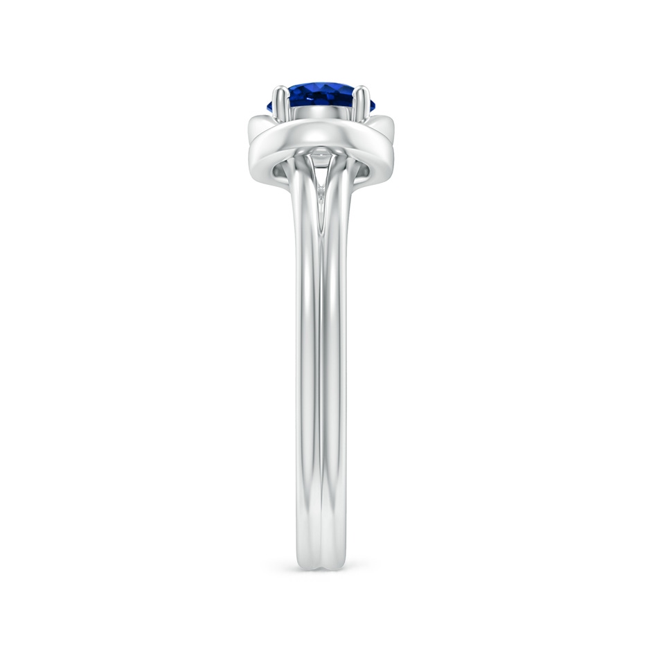 5mm AAAA Solitaire Blue Sapphire Infinity Knot Ring in P950 Platinum side 299