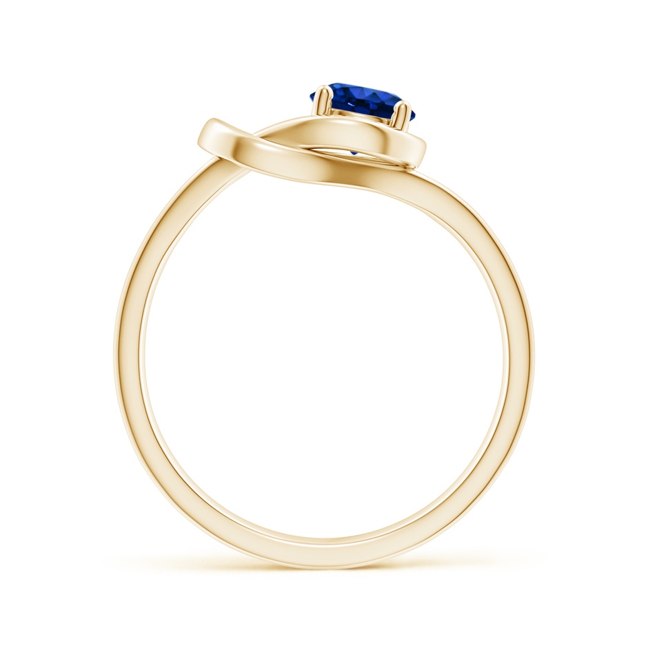 5mm Lab-Grown Solitaire Blue Sapphire Infinity Knot Ring in Yellow Gold side 199