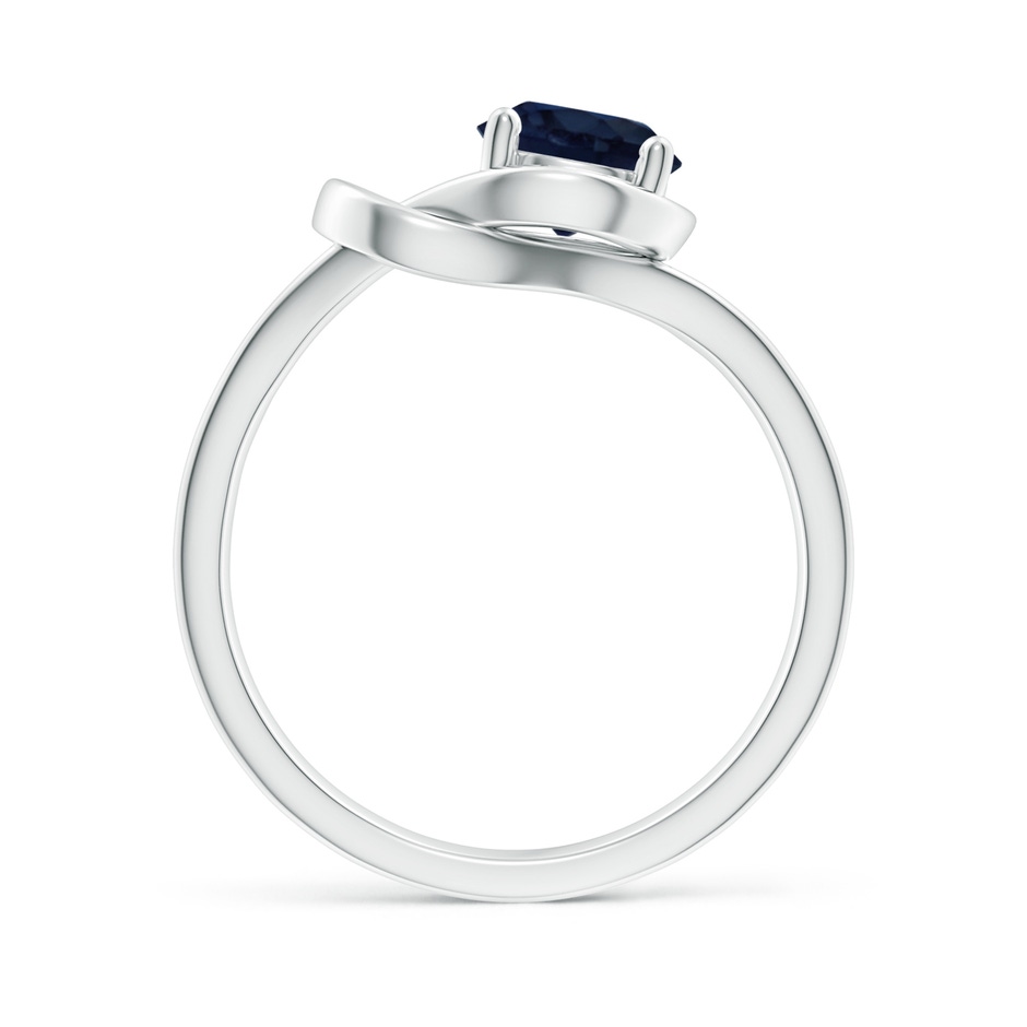 6mm A Solitaire Blue Sapphire Infinity Knot Ring in P950 Platinum side 199
