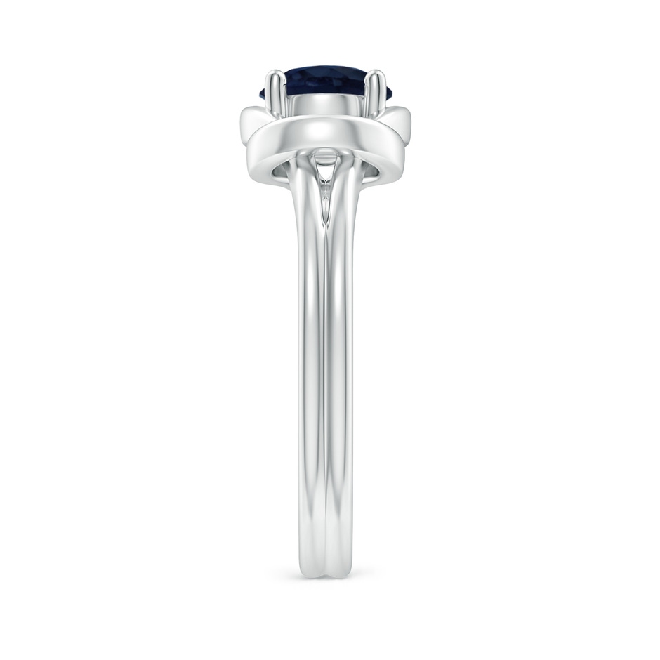 6mm A Solitaire Blue Sapphire Infinity Knot Ring in White Gold side 299