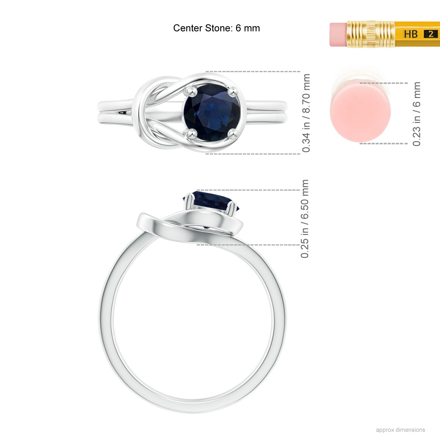 A - Blue Sapphire / 1 CT / 14 KT White Gold