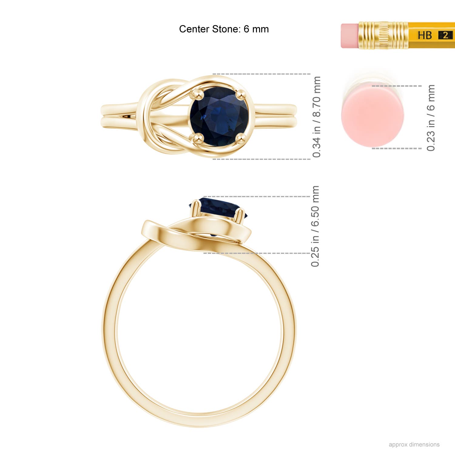 A - Blue Sapphire / 1 CT / 14 KT Yellow Gold