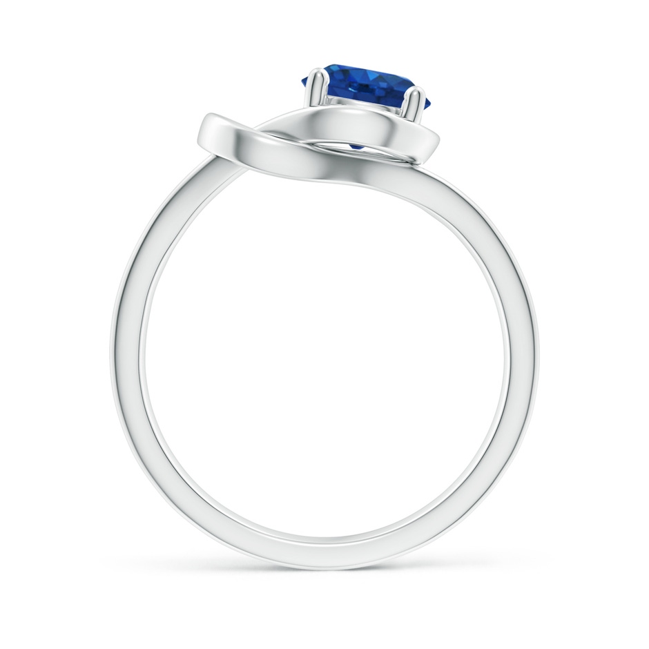 6mm AAA Solitaire Blue Sapphire Infinity Knot Ring in P950 Platinum side 199