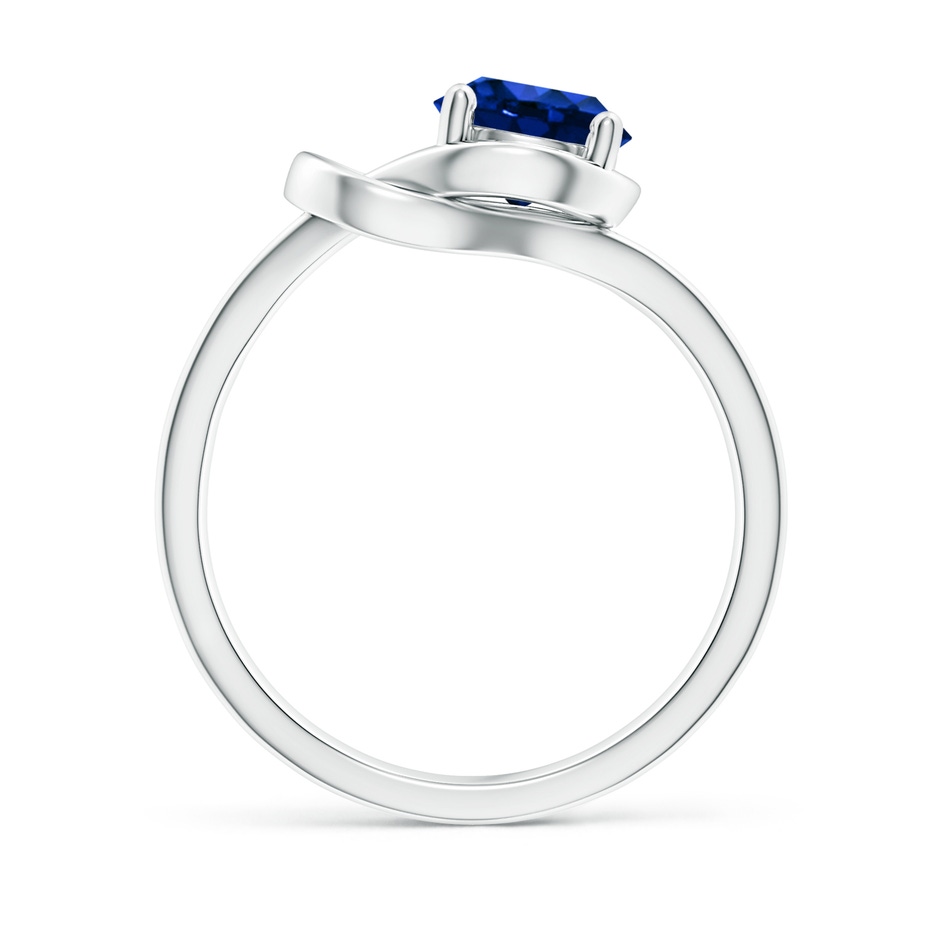 7mm Lab-Grown Solitaire Blue Sapphire Infinity Knot Ring in White Gold side 199