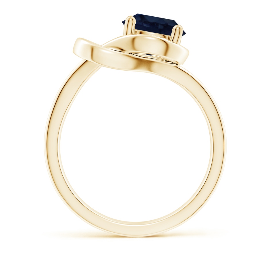 8mm A Solitaire Blue Sapphire Infinity Knot Ring in Yellow Gold side 199