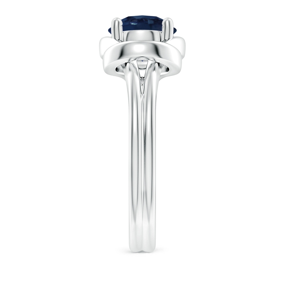 8mm AA Solitaire Blue Sapphire Infinity Knot Ring in P950 Platinum side 299