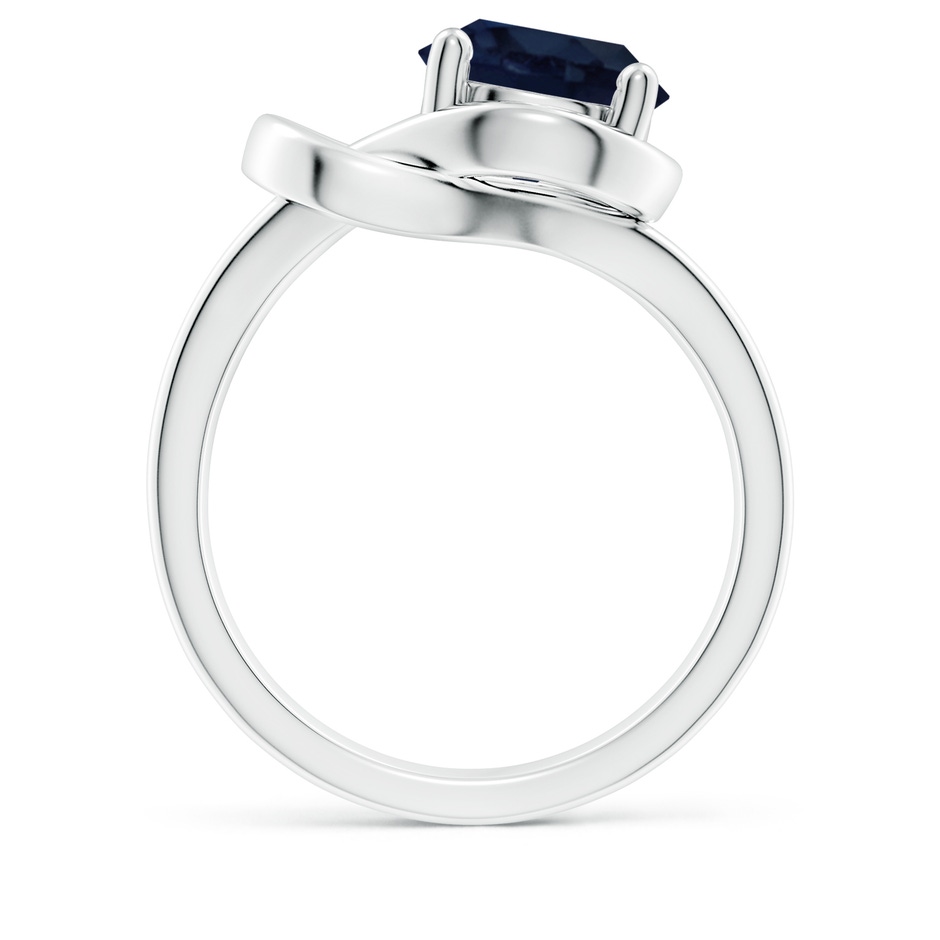 9mm A Solitaire Blue Sapphire Infinity Knot Ring in White Gold side 199
