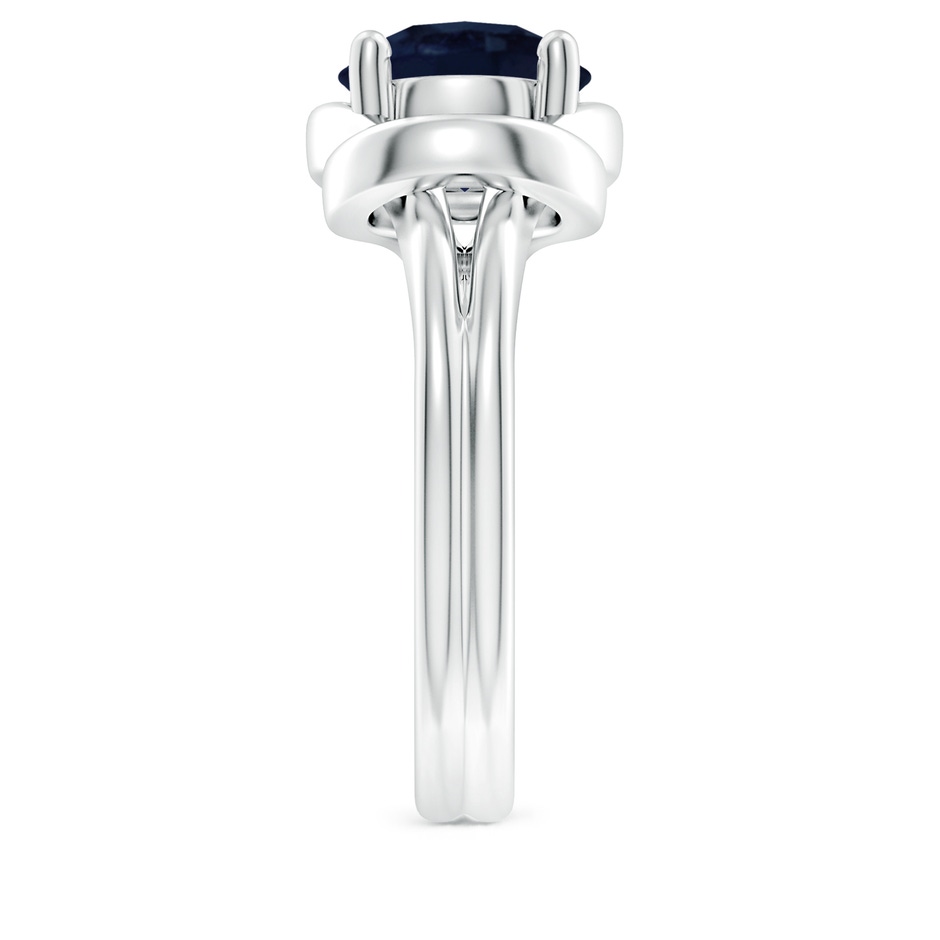 9mm A Solitaire Blue Sapphire Infinity Knot Ring in White Gold side 299