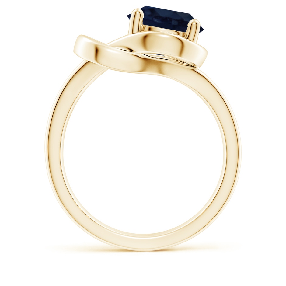 9mm A Solitaire Blue Sapphire Infinity Knot Ring in Yellow Gold side 199