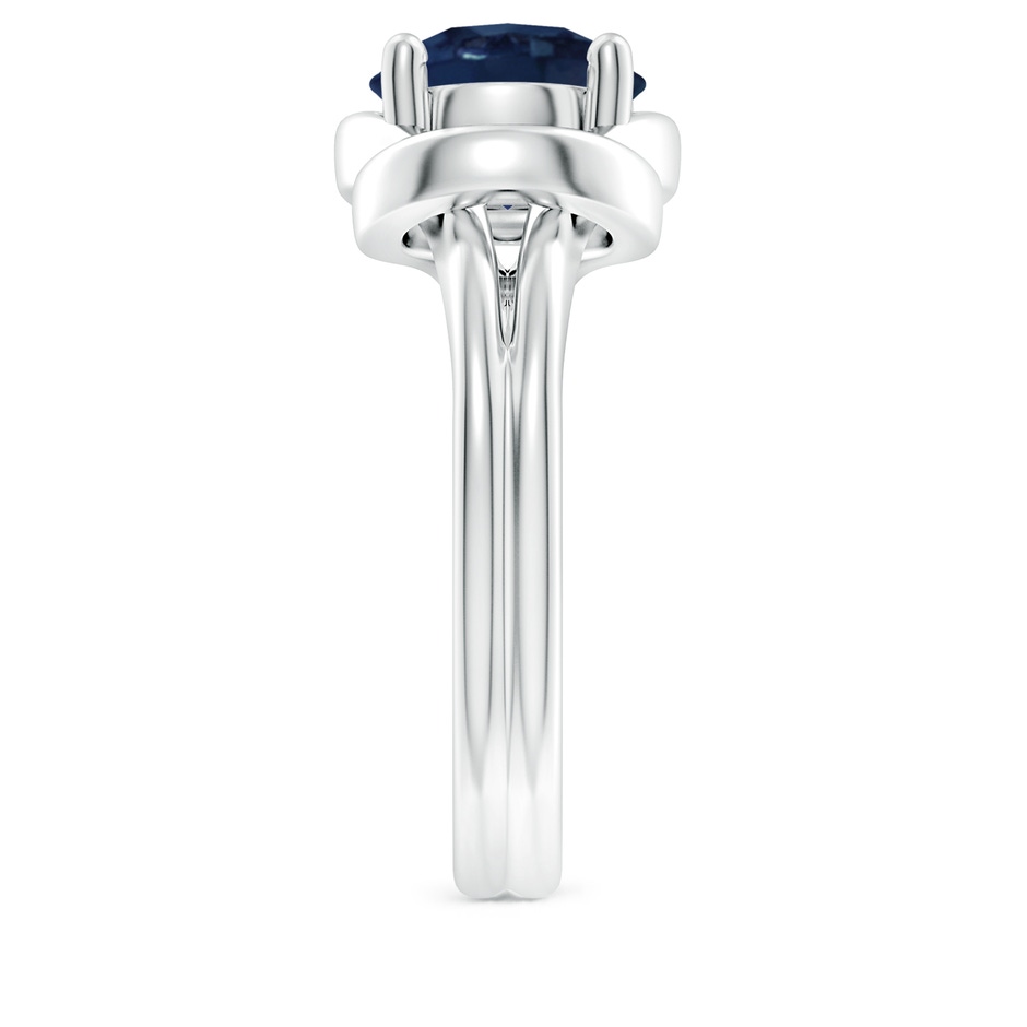 9mm AA Solitaire Blue Sapphire Infinity Knot Ring in P950 Platinum side 299