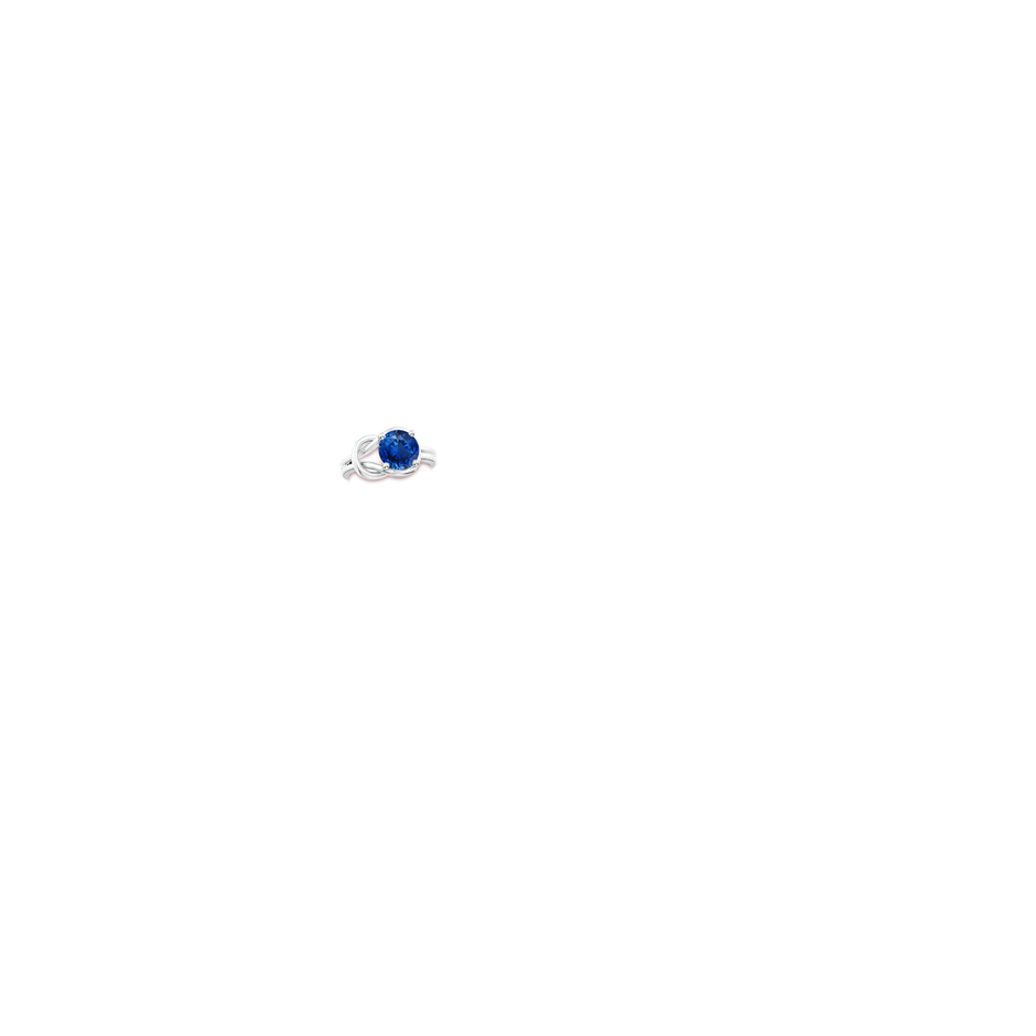 9mm AAA Solitaire Blue Sapphire Infinity Knot Ring in P950 Platinum hand