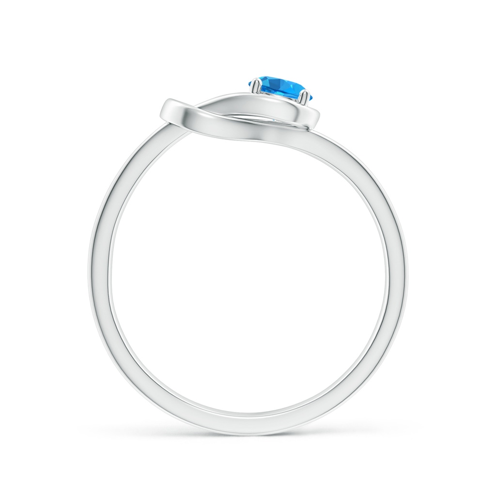 4mm AAAA Solitaire Swiss Blue Topaz Infinity Knot Ring in P950 Platinum - side_1