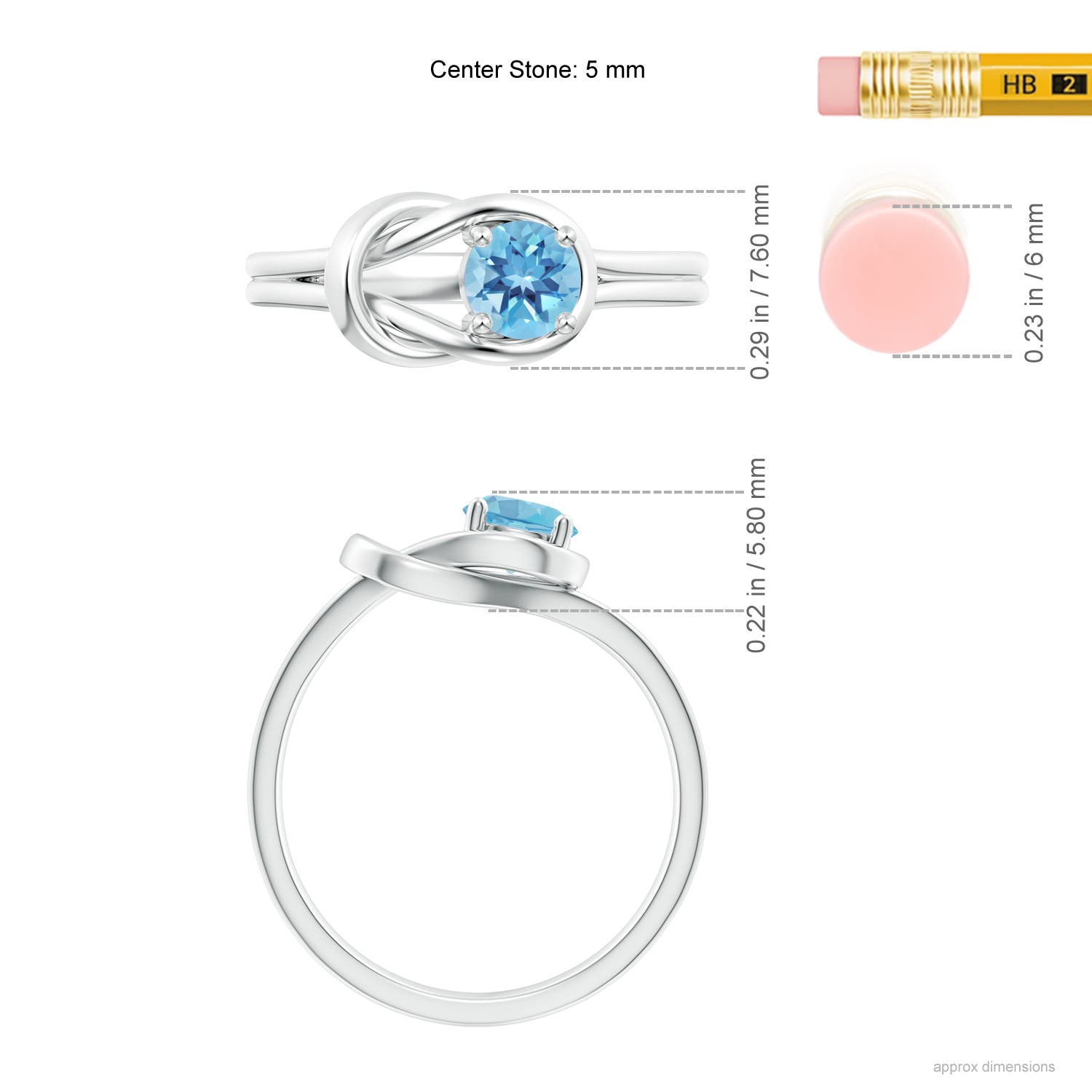 A - Swiss Blue Topaz / 0.6 CT / 14 KT White Gold