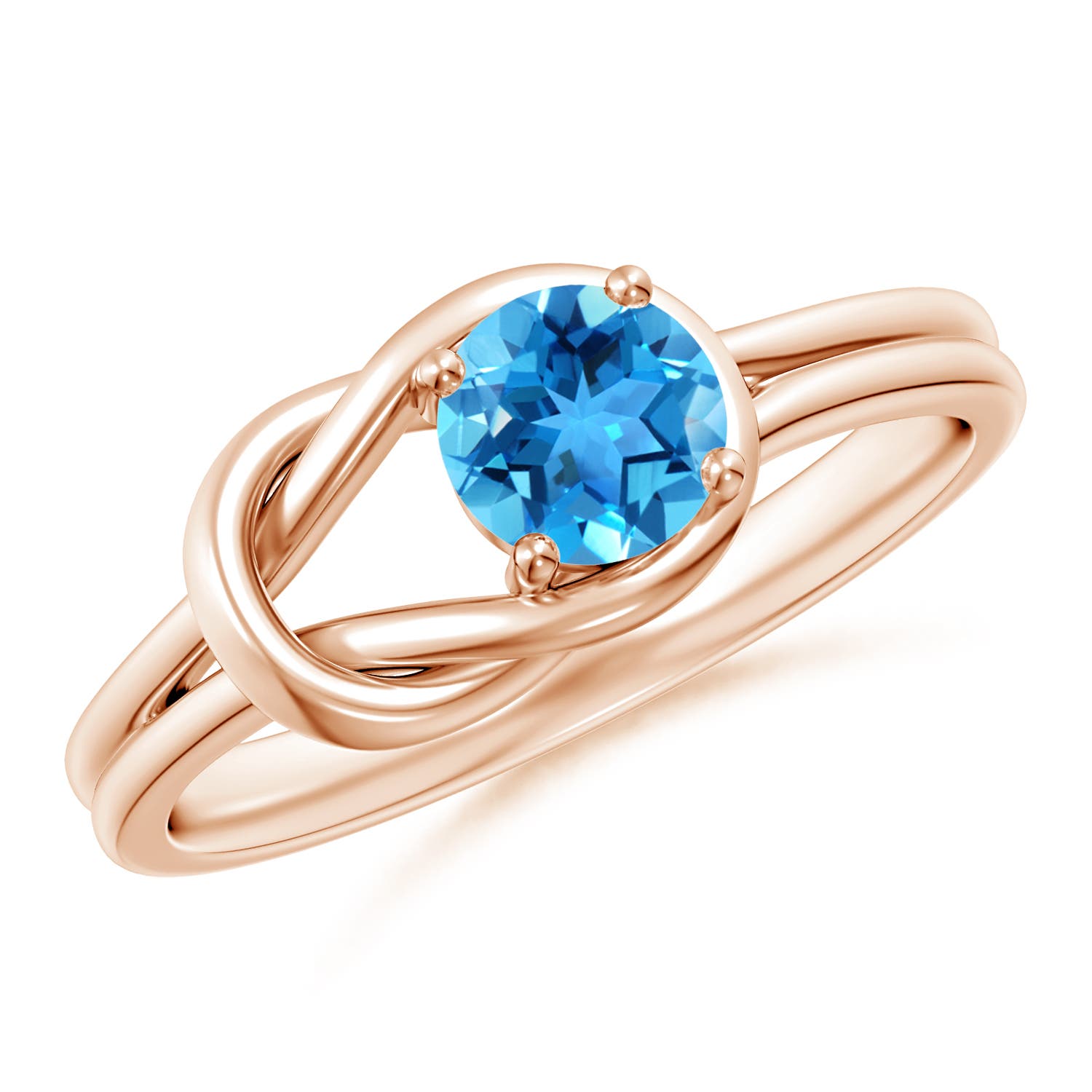 AAA - Swiss Blue Topaz / 0.6 CT / 14 KT Rose Gold