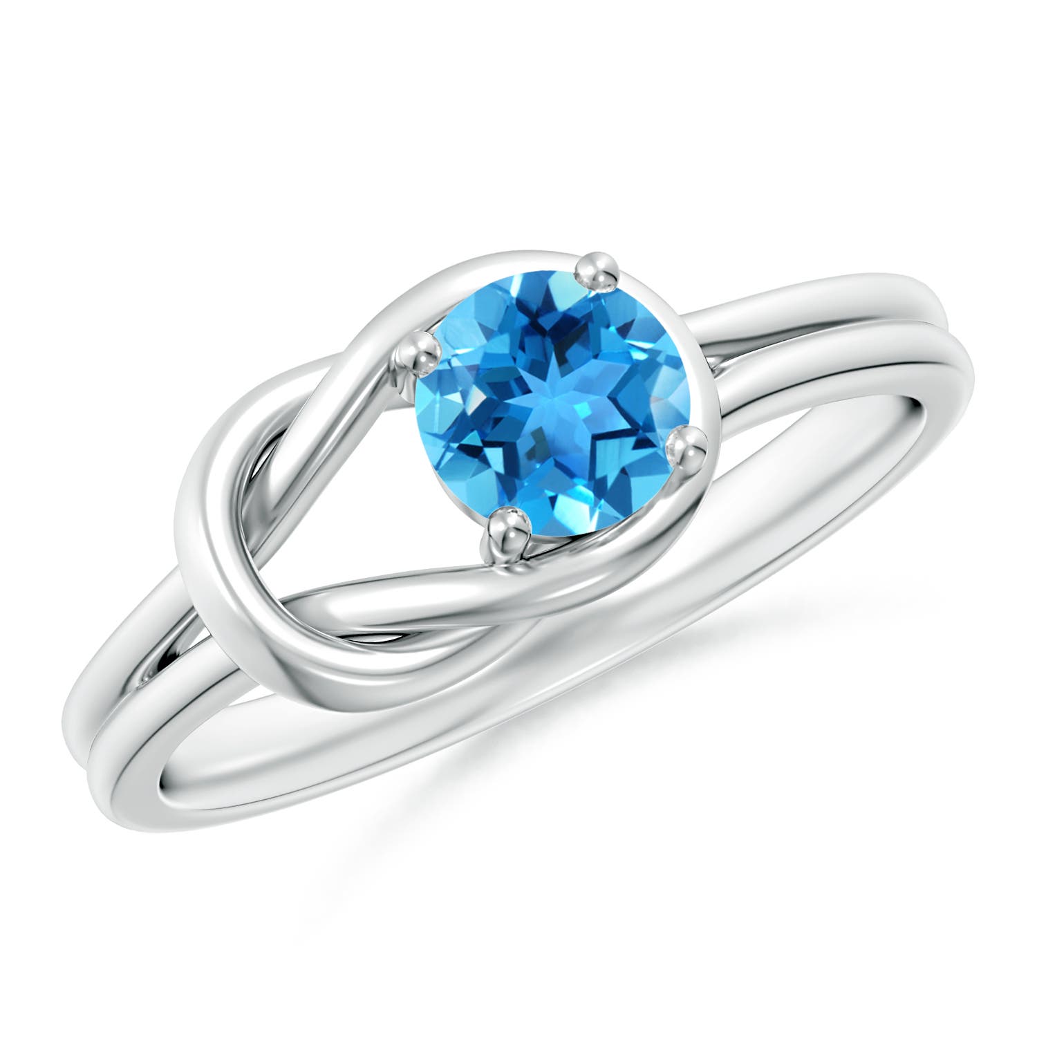 AAA - Swiss Blue Topaz / 0.6 CT / 14 KT White Gold