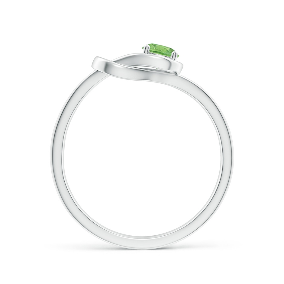 4mm A Solitaire Tsavorite Infinity Knot Ring in White Gold side 199
