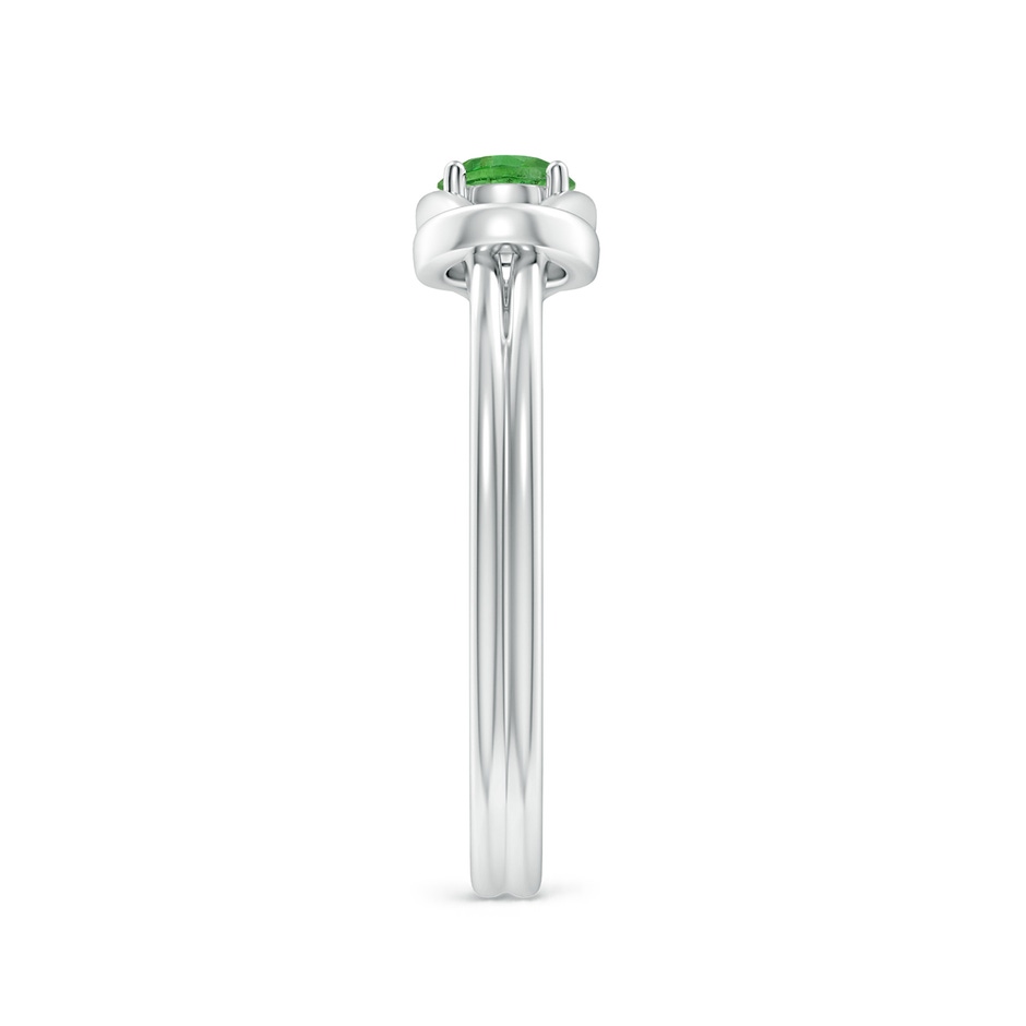 4mm AA Solitaire Tsavorite Infinity Knot Ring in White Gold side 299