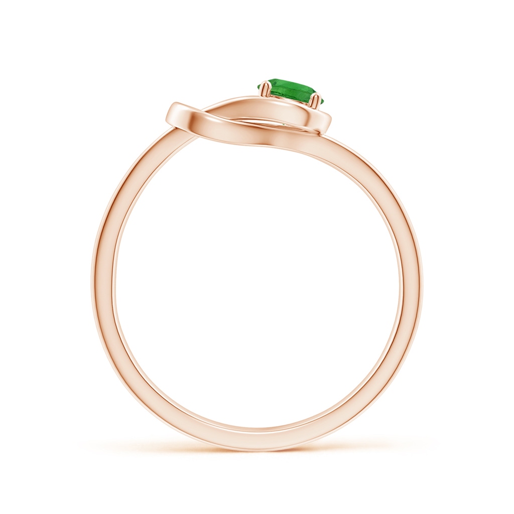 4mm AAAA Solitaire Tsavorite Infinity Knot Ring in Rose Gold - side 199