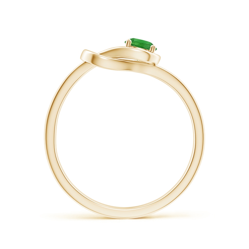 4mm AAAA Solitaire Tsavorite Infinity Knot Ring in Yellow Gold - side 199
