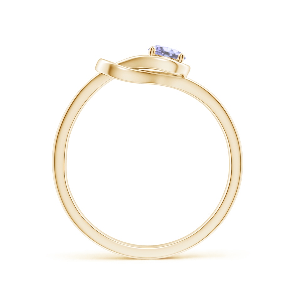 4mm A Solitaire Tanzanite Infinity Knot Ring in Yellow Gold side 199