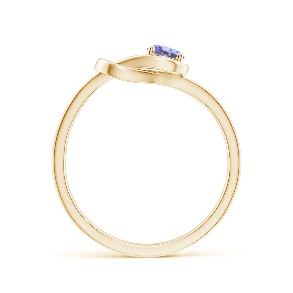 4mm AA Solitaire Tanzanite Infinity Knot Ring in Yellow Gold side 199