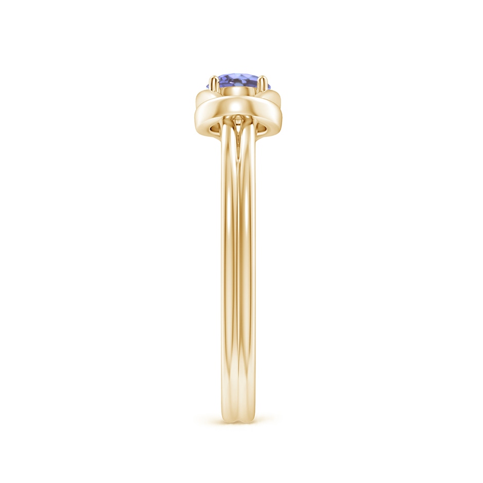 4mm AA Solitaire Tanzanite Infinity Knot Ring in Yellow Gold side 299