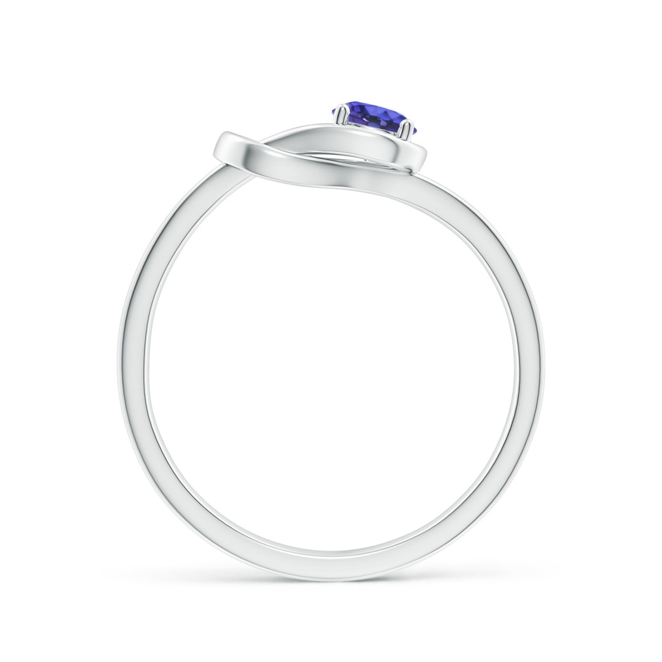 4mm AAA Solitaire Tanzanite Infinity Knot Ring in White Gold side 199