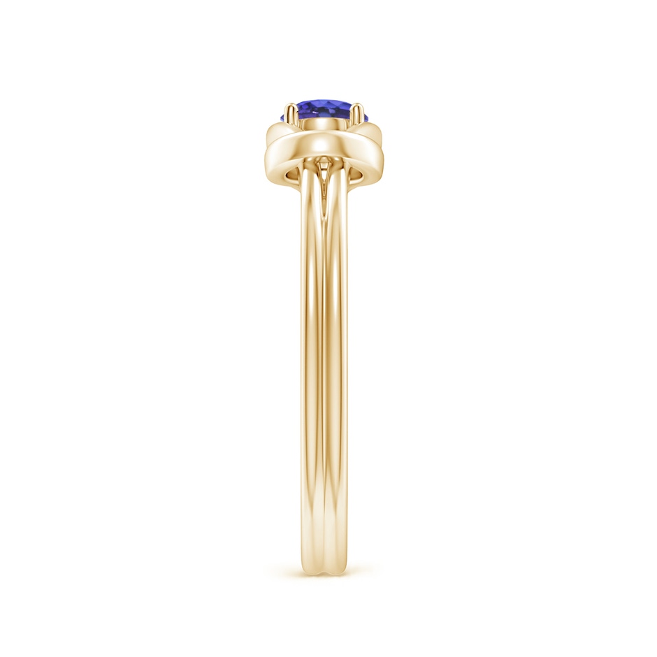 4mm AAA Solitaire Tanzanite Infinity Knot Ring in Yellow Gold side 299