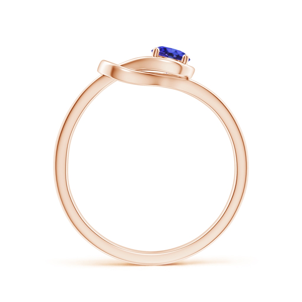 4mm AAAA Solitaire Tanzanite Infinity Knot Ring in Rose Gold Side-1