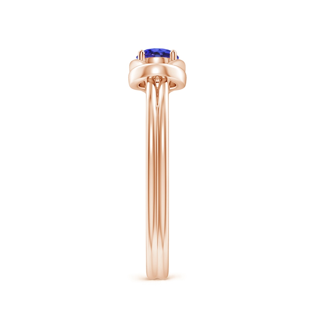 4mm AAAA Solitaire Tanzanite Infinity Knot Ring in Rose Gold Side-2