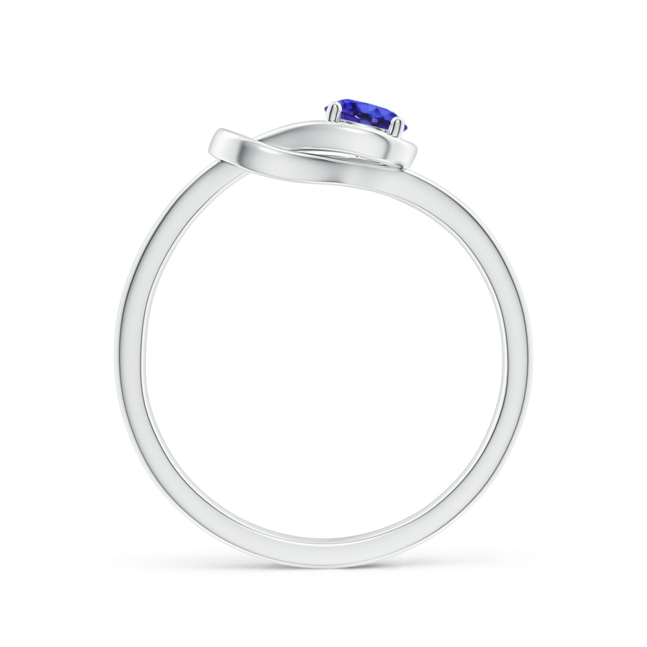 4mm AAAA Solitaire Tanzanite Infinity Knot Ring in S999 Silver side 199