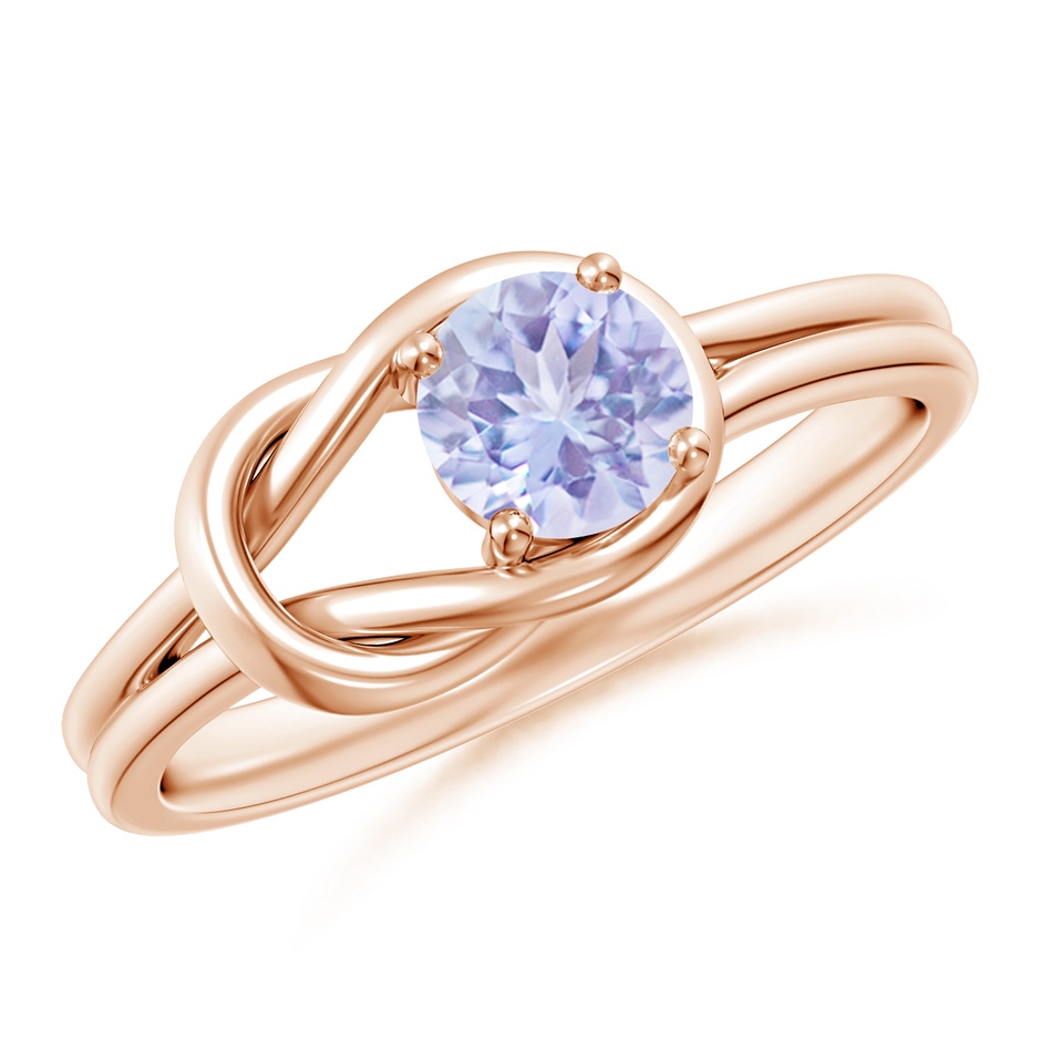 5mm A Solitaire Tanzanite Infinity Knot Ring in Rose Gold 