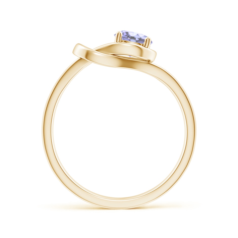 5mm A Solitaire Tanzanite Infinity Knot Ring in Yellow Gold side 199
