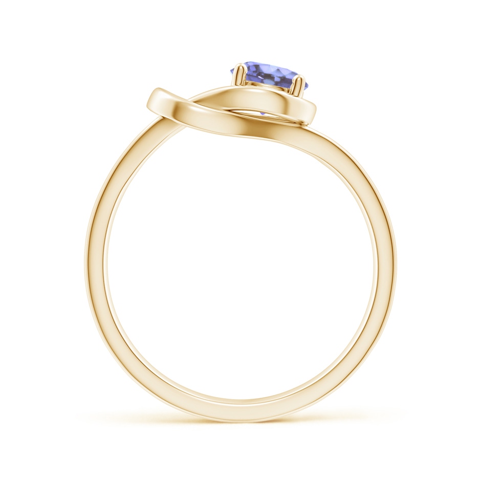 5mm AA Solitaire Tanzanite Infinity Knot Ring in Yellow Gold side 199