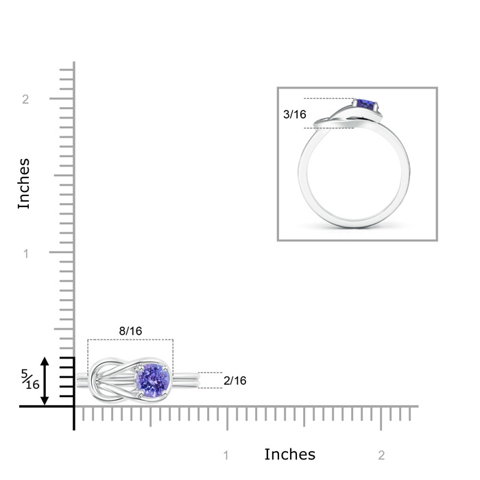 5mm AAA Solitaire Tanzanite Infinity Knot Ring in 9K White Gold product image