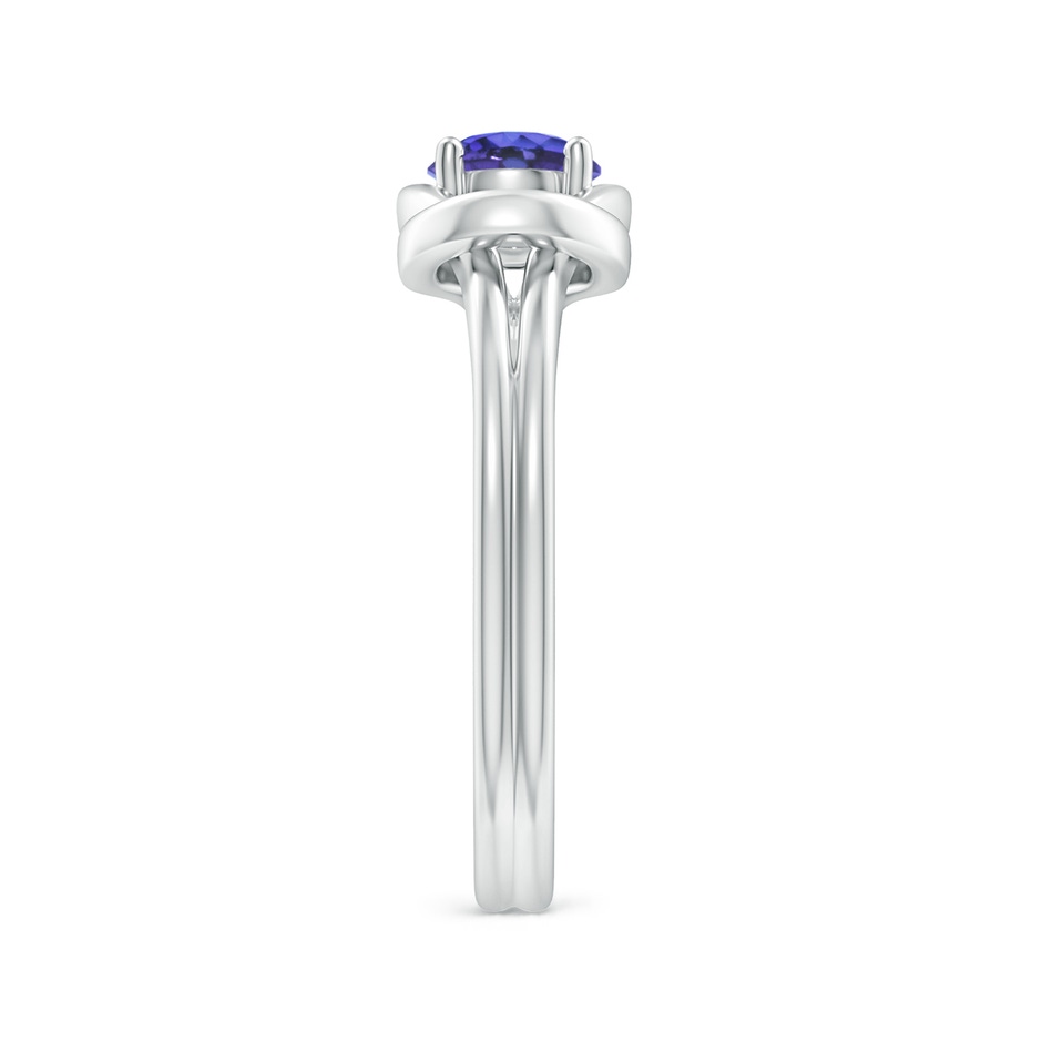 5mm AAA Solitaire Tanzanite Infinity Knot Ring in White Gold side 299