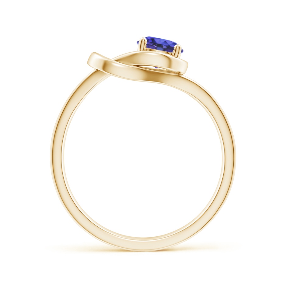 5mm AAA Solitaire Tanzanite Infinity Knot Ring in Yellow Gold side 199
