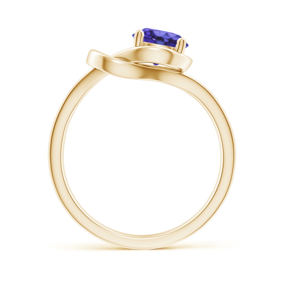 6mm AA Solitaire Tanzanite Infinity Knot Ring in 18K Yellow Gold side 199